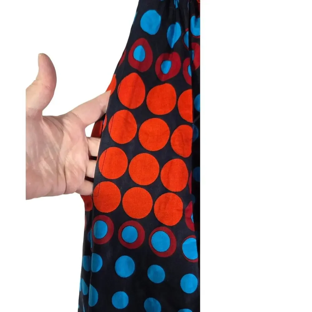 NF Flare skirt elastic waist belted knee length polka‎ dot one size60